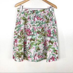 Retrolicious A-Line Skirt Floral Gray Rockabilly Pinup Retro Women’s Large NWOT